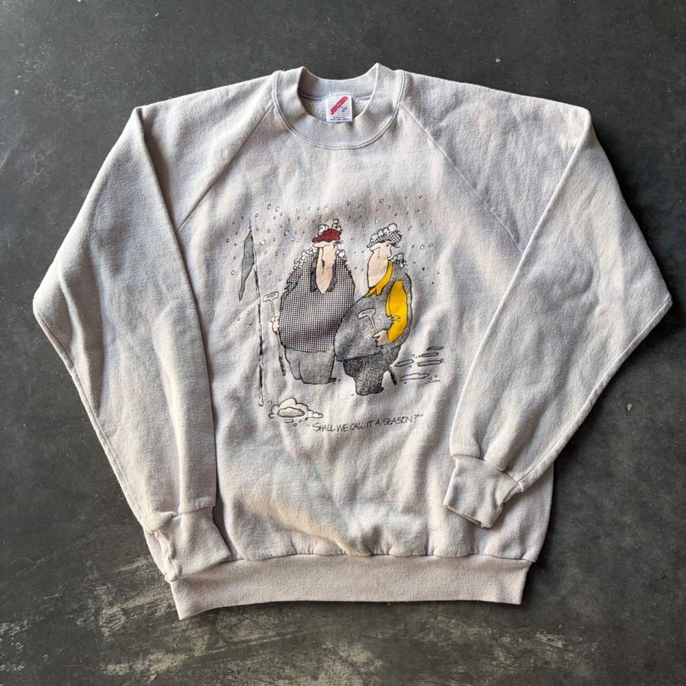 Vintage Jerzees Golf Sweatshirt Shall We Call It A Season Gray Mens Large‎ USA
